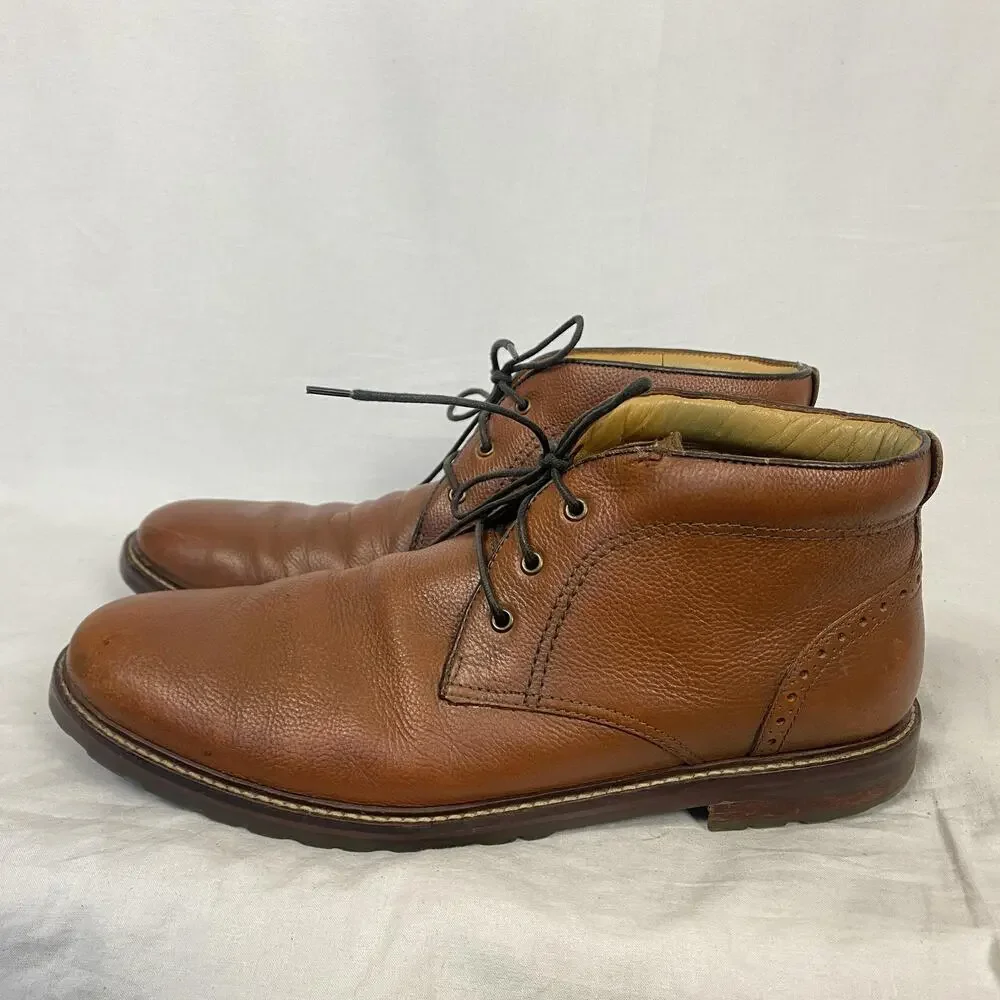 Florsheim Chukka Boots Mens 13 D Brown Leather Fenway Lace Up Lug Sole 11875-222